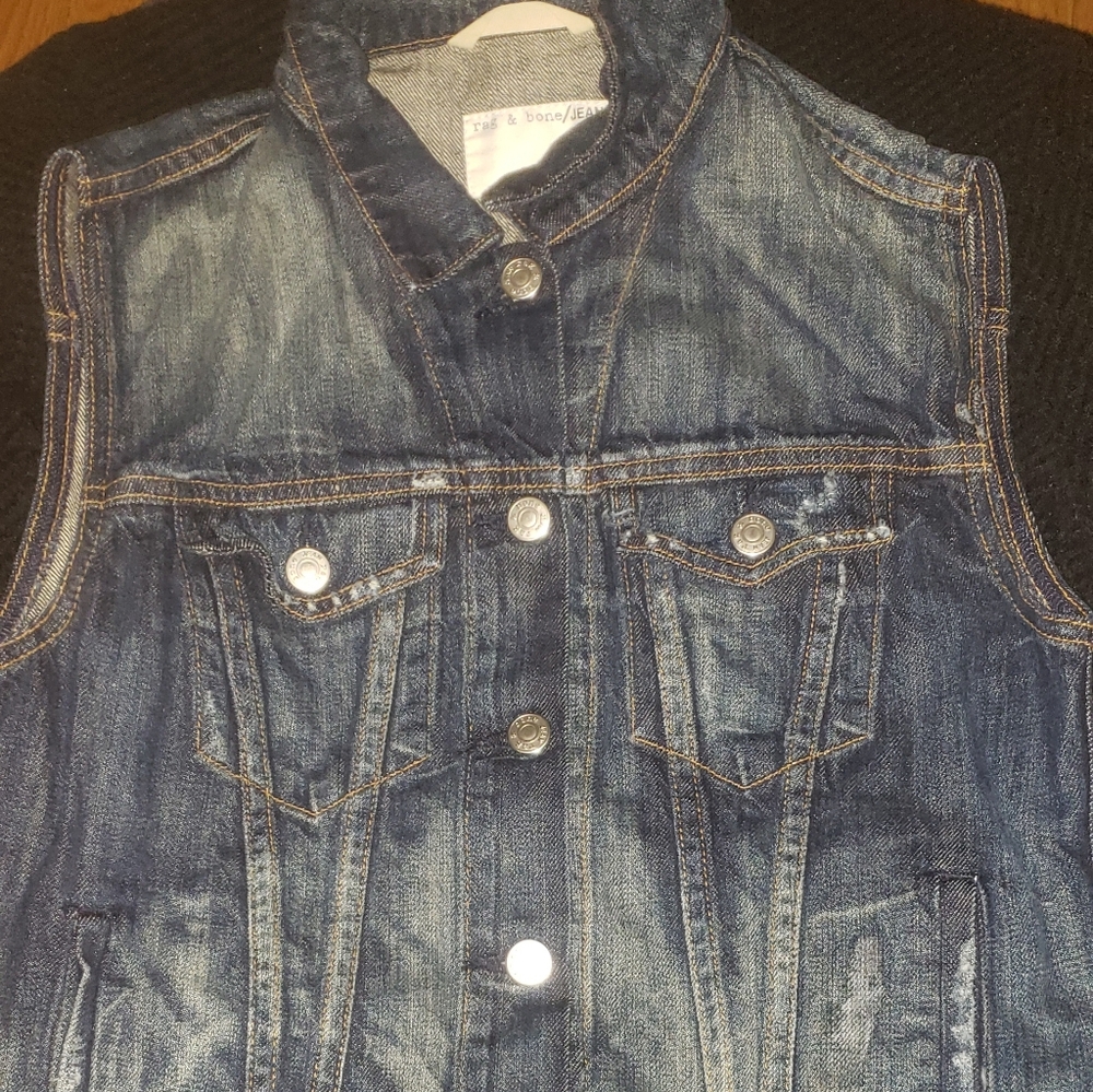 Rag & Bone Dark Denim Vest